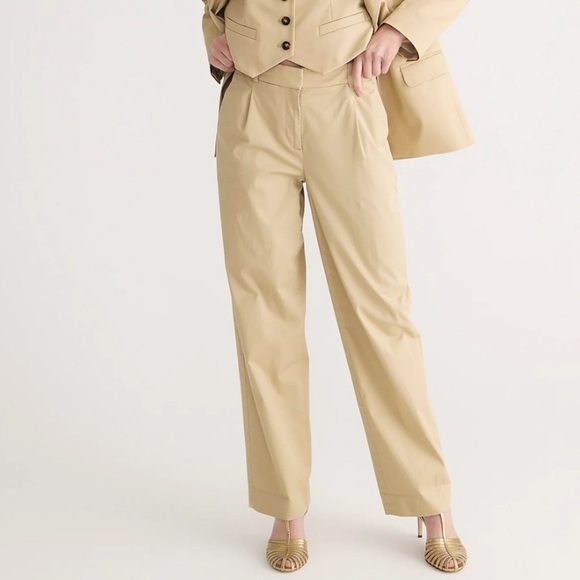 J crew essential pant city crepe light khaki size 12 - Picture 1 of 3